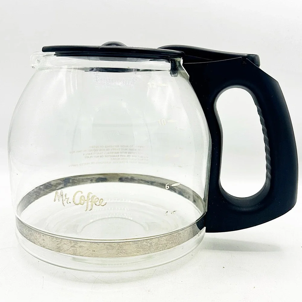 Mr. Coffee Replacement Carafe 12 Cup Clear‎ Good Glass Coffee Pot Black Handle